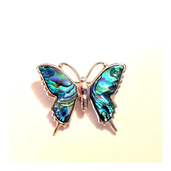 Vintage Jewelry - Vintage Abalone Butterfly Brooch